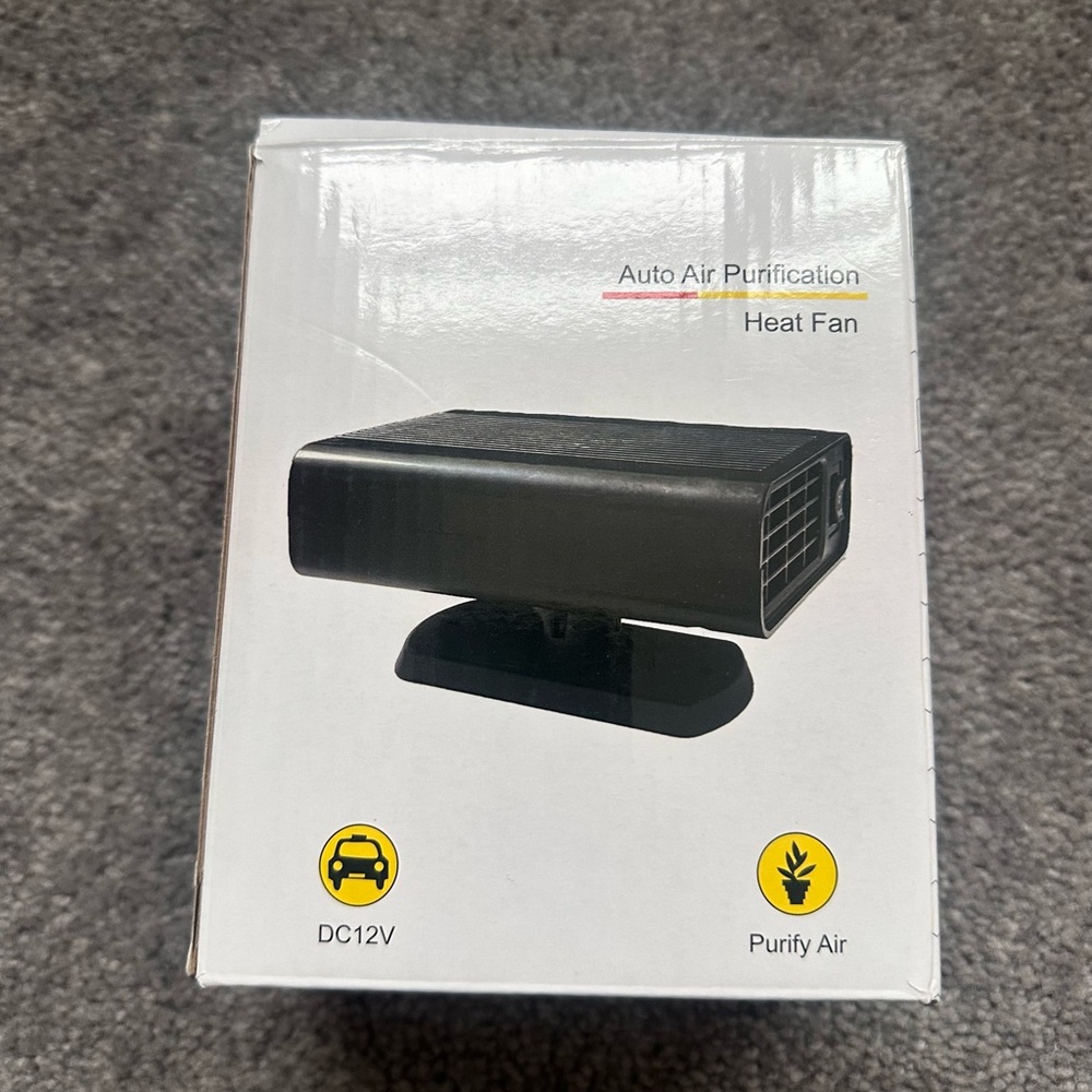 Black Auto Air Purification Heat Fan